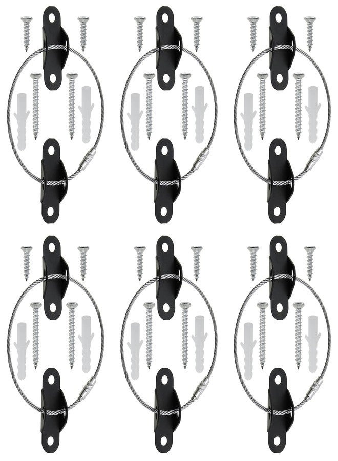 LUORNG Anti-Tip Furniture Straps (6 Pack) Safety Furniture Anchors, Earthquake Proof Straps for Dressers Wall Safety Anchor Kit Furniture Safety Straps Wall Mounting Straps, Black - Image 1